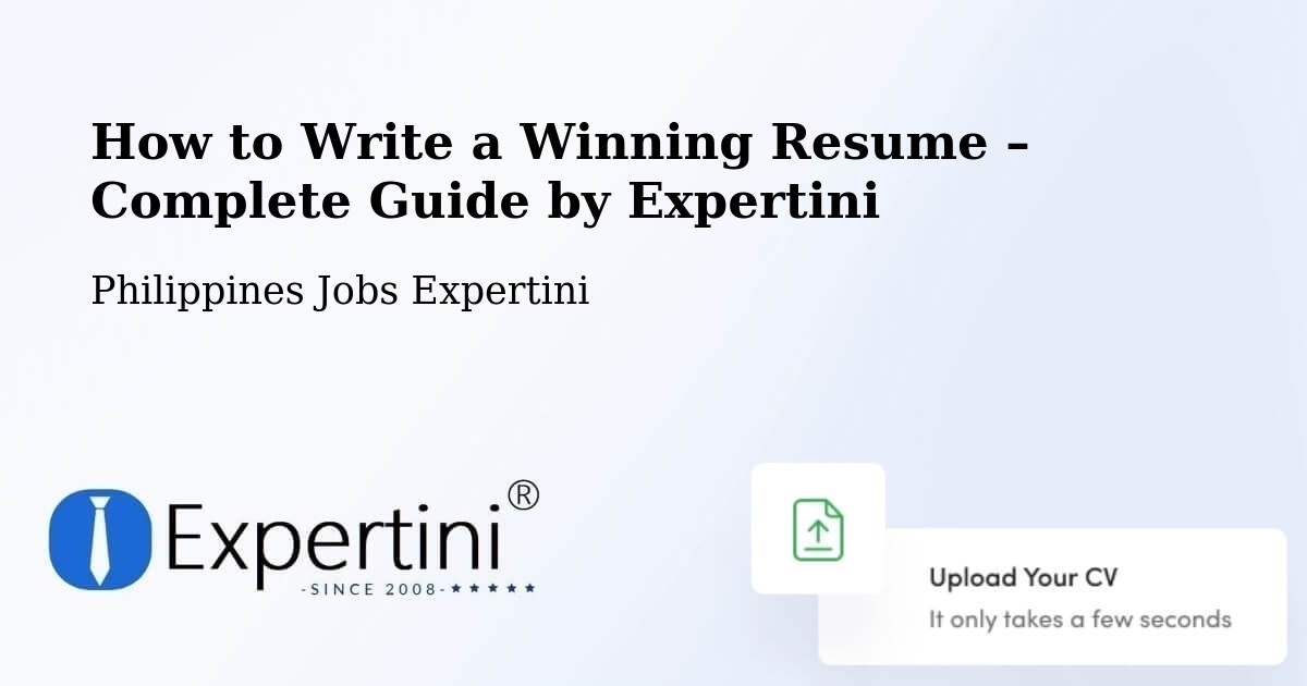 Resume Writing Guide for Job Seekers – Agno - Agno, Philippines Jobs Expertini